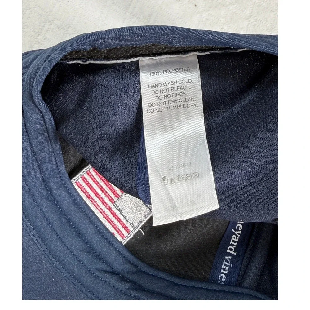 Vineyard Vines Mens Michigan American Flag Performance Hat Navy Blue Adjustable